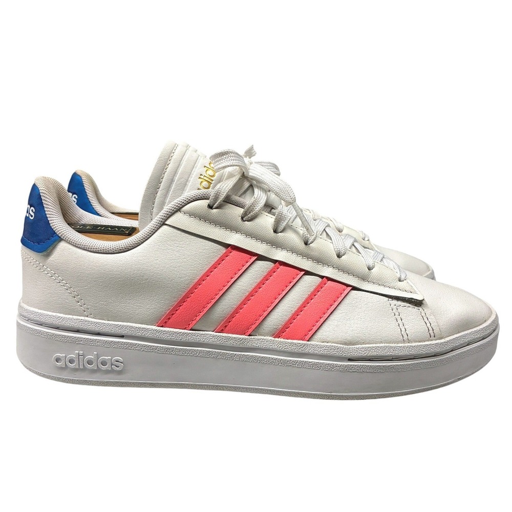 adidas Grand Court Alpha Sneaker Womens 7 White Pink Casual Tennis Streetwear